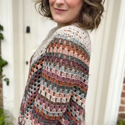 CROCHET PATTERN / Granny Square Poncho Pattern / Swoncho with Sleeves / Beginner Crochet Poncho Pattern