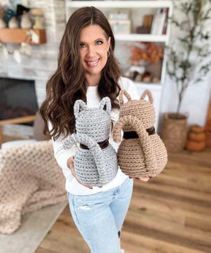 CROCHET PATTERN & VIDEO/ Rustic Farmhouse Cat Crochet Pattern, Crochet Cat Pattern Easy, Beginner Amigurumi, Gifting, Pdf pattern