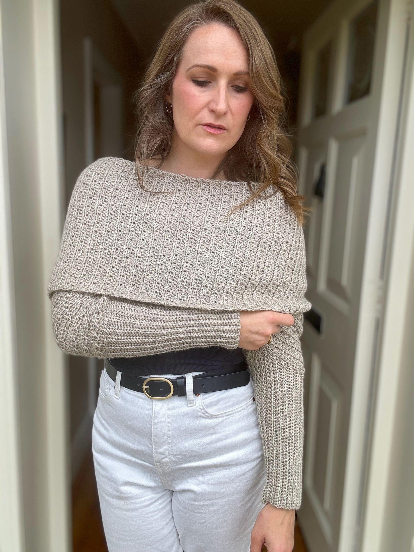 Crochet Sweater Scarf / Crochet scarf with sleeves / crochet wrap / Instant Download PDF Crochet Pattern Adult Sizes XS - 5XL
