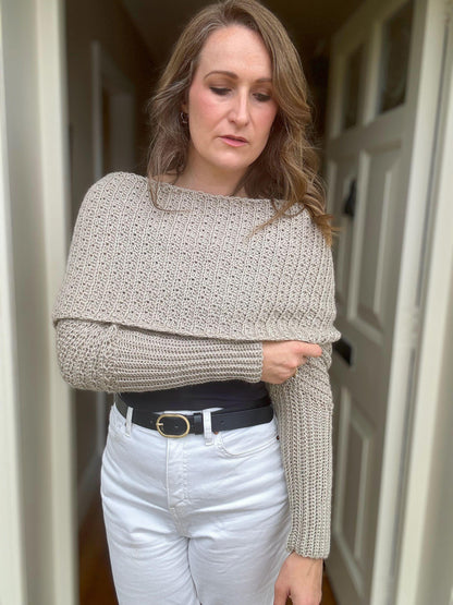 Crochet Sweater Scarf / Crochet scarf with sleeves / crochet wrap / Instant Download PDF Crochet Pattern Adult Sizes XS - 5XL