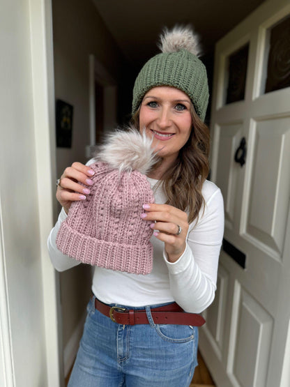 CROCHET PATTERN + VIDEO - Puff Stitch Hat Crochet Pattern | Worsted Weight Beanie 7 Sizes Baby to Adult | Quick Winter Gift or Market Seller