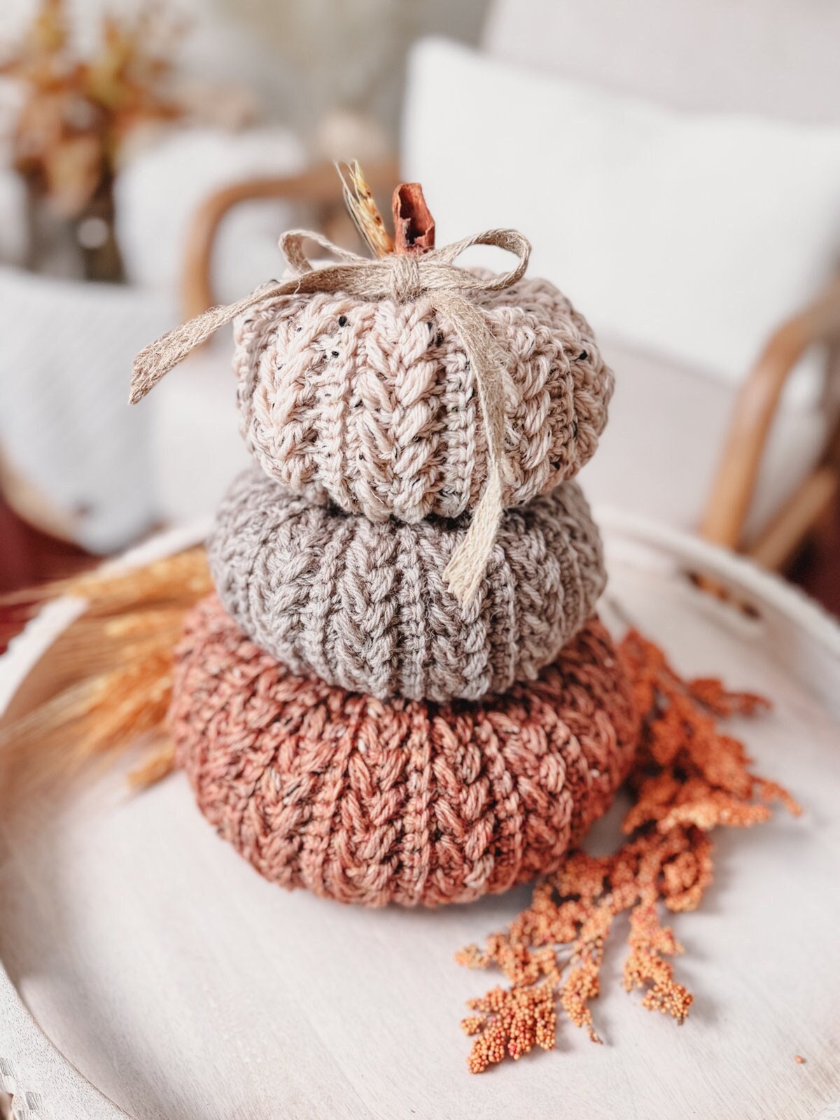 CROCHET PATTERN + VIDEO Crochet Pumpkin Pattern with Video Tutorial | Easy Fall Decor, Diy Wheat Stitch™ Pumpkin Crochet Pdf