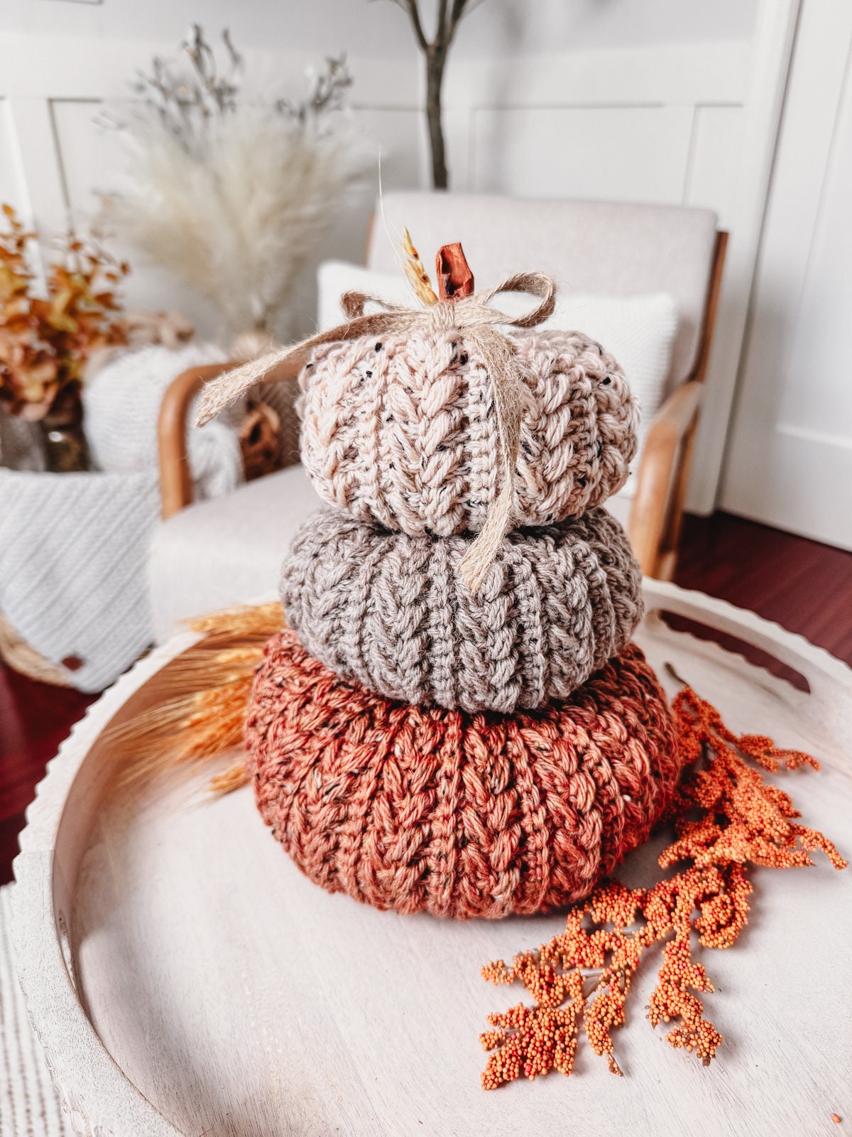 CROCHET PATTERN + VIDEO Crochet Pumpkin Pattern with Video Tutorial | Easy Fall Decor, Diy Wheat Stitch™ Pumpkin Crochet Pdf
