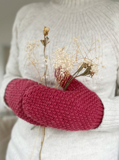 CROCHET PATTERN & VIDEO/ Herringbone Moss Stitch Crochet Mittens / Textured Crochet Gloves / Baby to Adult Size Pdf Crochet Pattern