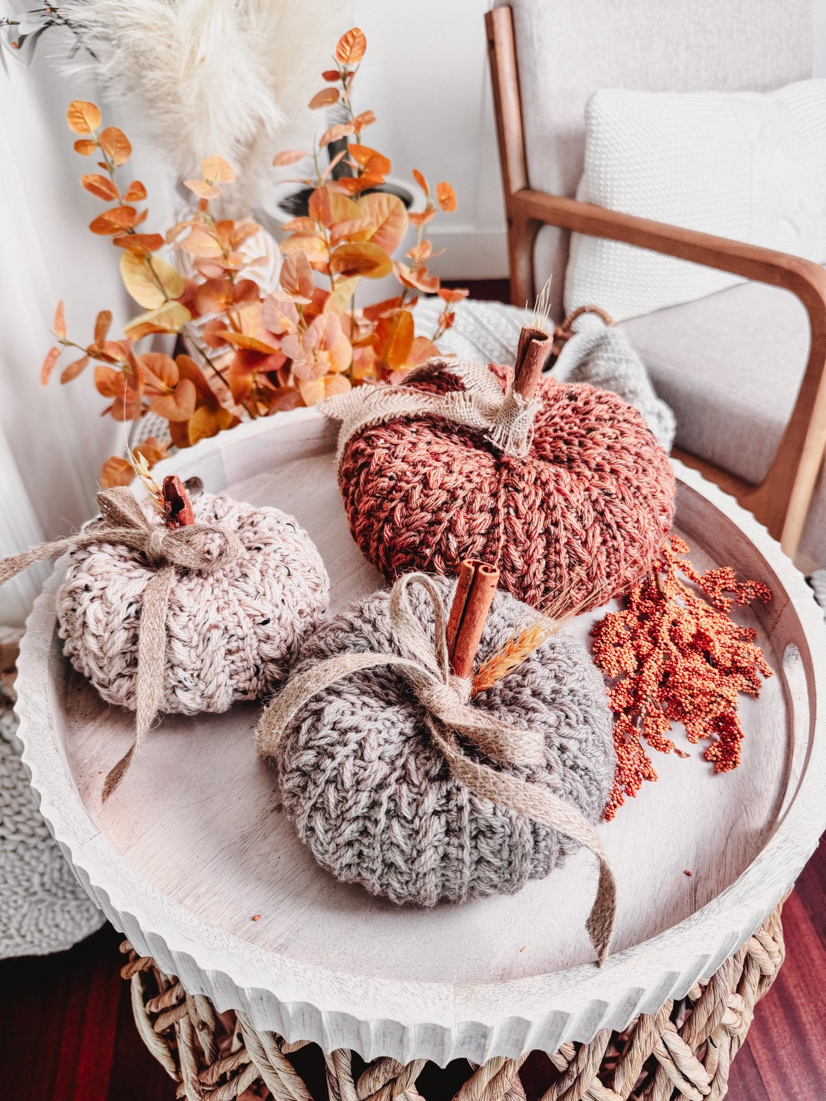 CROCHET PATTERN + VIDEO Crochet Pumpkin Pattern with Video Tutorial | Easy Fall Decor, Diy Wheat Stitch™ Pumpkin Crochet Pdf