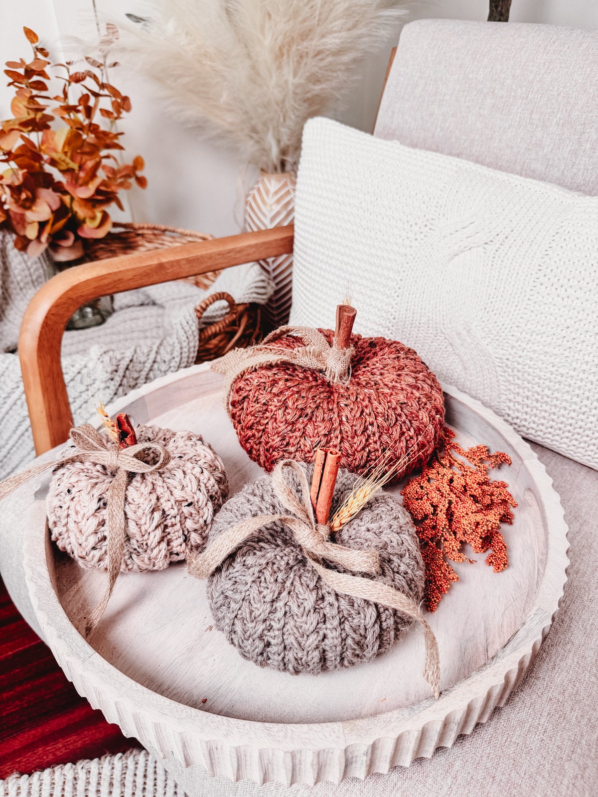 CROCHET PATTERN + VIDEO Crochet Pumpkin Pattern with Video Tutorial | Easy Fall Decor, Diy Wheat Stitch™ Pumpkin Crochet Pdf