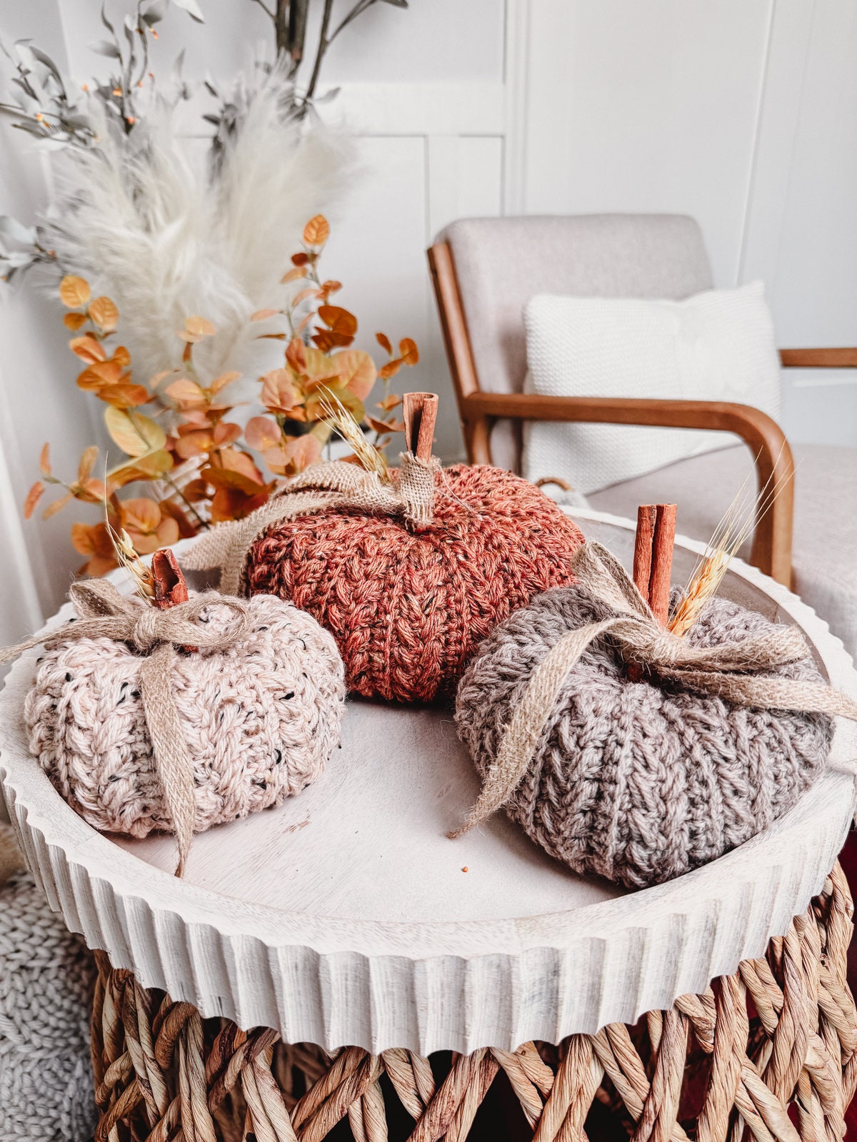 CROCHET PATTERN + VIDEO Crochet Pumpkin Pattern with Video Tutorial | Easy Fall Decor, Diy Wheat Stitch™ Pumpkin Crochet Pdf